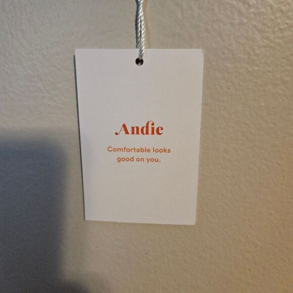 Andie Bathing Suit The Caledonia Top Bikini Lapis Criss Cross Back Neutral Solid - Picture 8 of 12